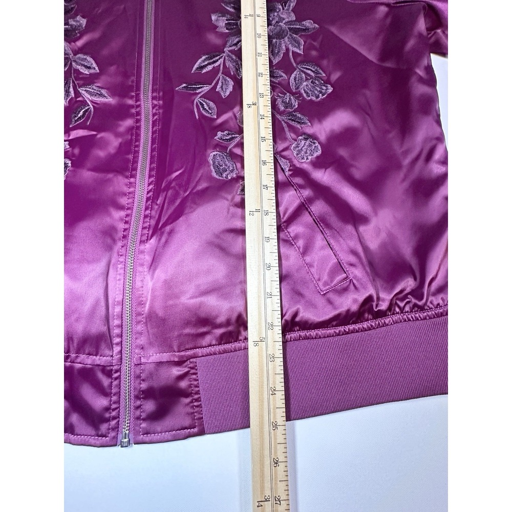 Torrid Purple Satin Embroidered Bomber Jacket - Women's Blazer - Picture 10 of 12